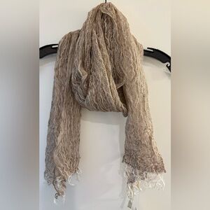 Elegant Eileen Fisher NWT Lightweight Tan Scarf
